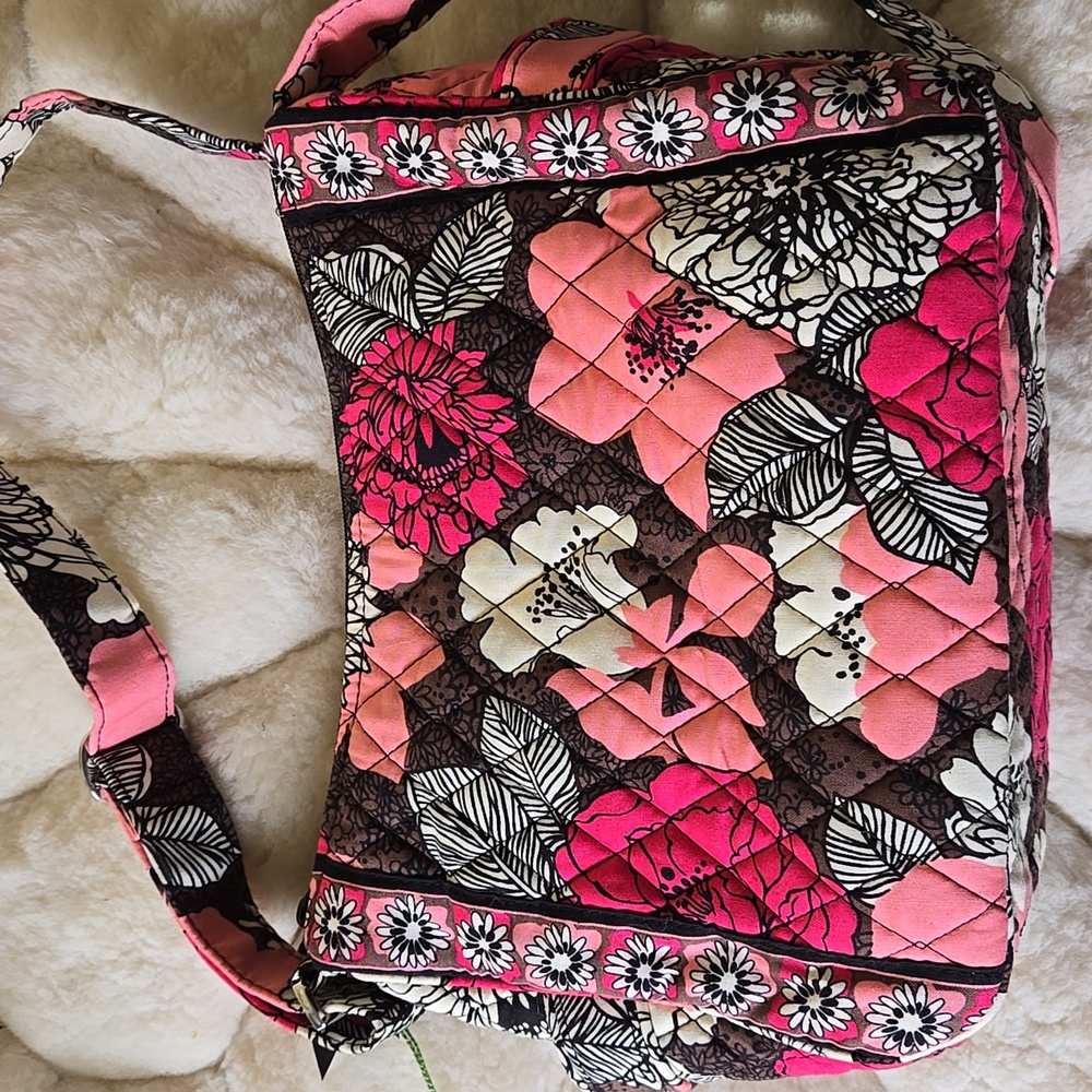 Vera Bradley On The Go Mocha Rouge Floral Shoulder Crossbody Bag - Picture 6 of 6